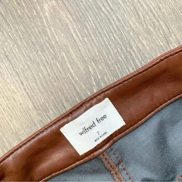 Aritzia Wilfred Free Charm Pant High waisted Vegan Leather legging Skinny ankle - Picture 11 of 13